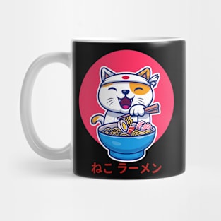 Neko Ramen, cat eating Ramen Mug